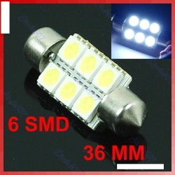 Led bulb C5W FESTOON 6 smd 5050, 36 mm, white color